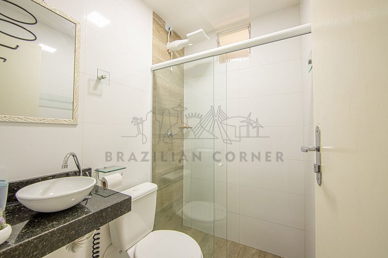 500m da praia c/ Piscina e AC 04 |Brazilian Corner