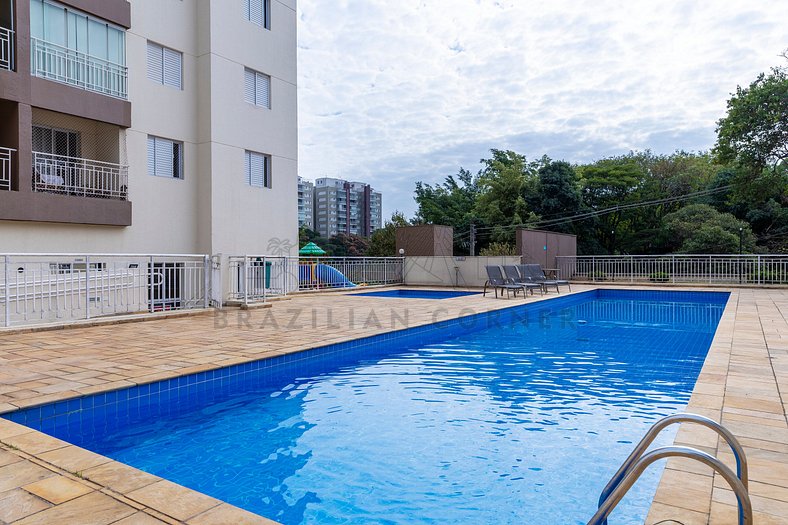 Apt no Butantã com AC, 3 Quartos, Vaga, Piscina