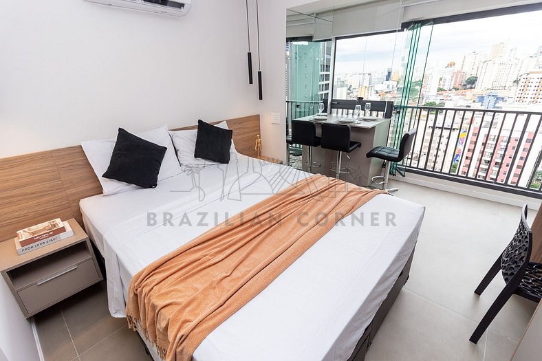 Piscina, academia, AC ,cama Queen|Brazilian Corner